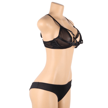 SUBBLIME - TWO PIECE SET OF TRANSPARENCY BRA AND S/M STRIPS - Kink&Play