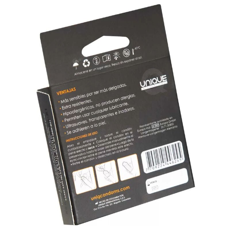 UNIQ - CLASSIC LATEX FREE CONDOMS 3 UNITS - Kink&Play