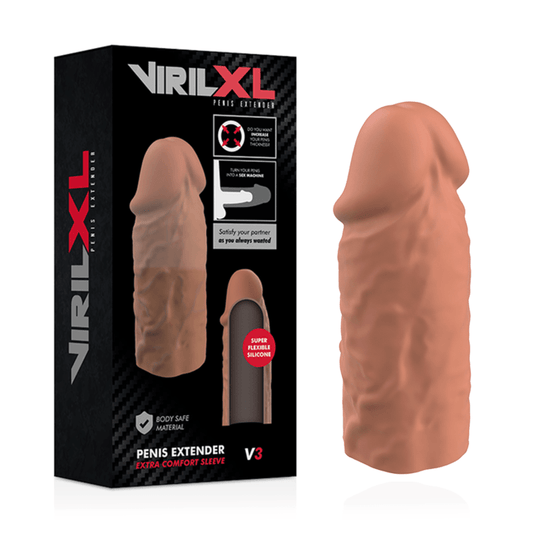 VIRILXL - LIQUID SILICONE V3 BROWN PENIS EXTENSION - Kink&Play
