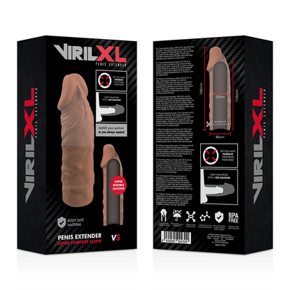 VIRILXL - LIQUID SILICONE V5 BROWN PENIS EXTENSION - Kink&Play