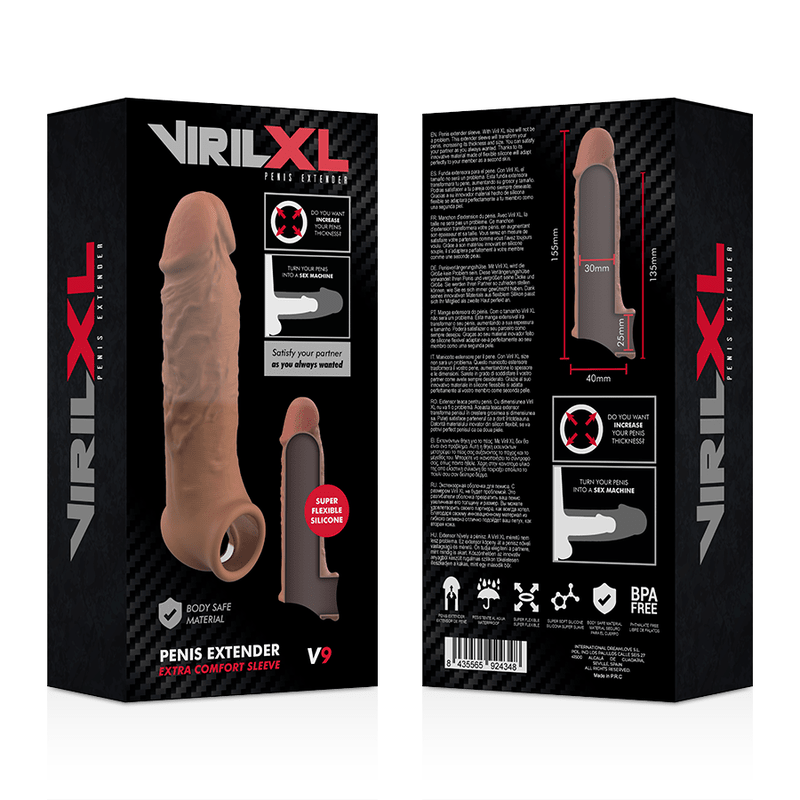 VIRILXL - LIQUID SILICONE V9 BROWN PENIS EXTENSION - Kink&Play